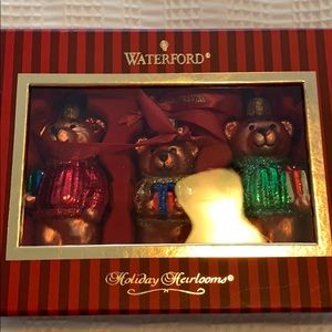 “The Three Bears” Ornament Set Waterford Crystal